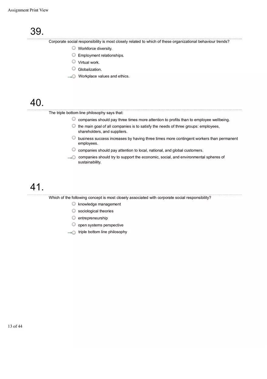 Organizational Behavior Ch 1 Multiple Choice 2 - Page 4
