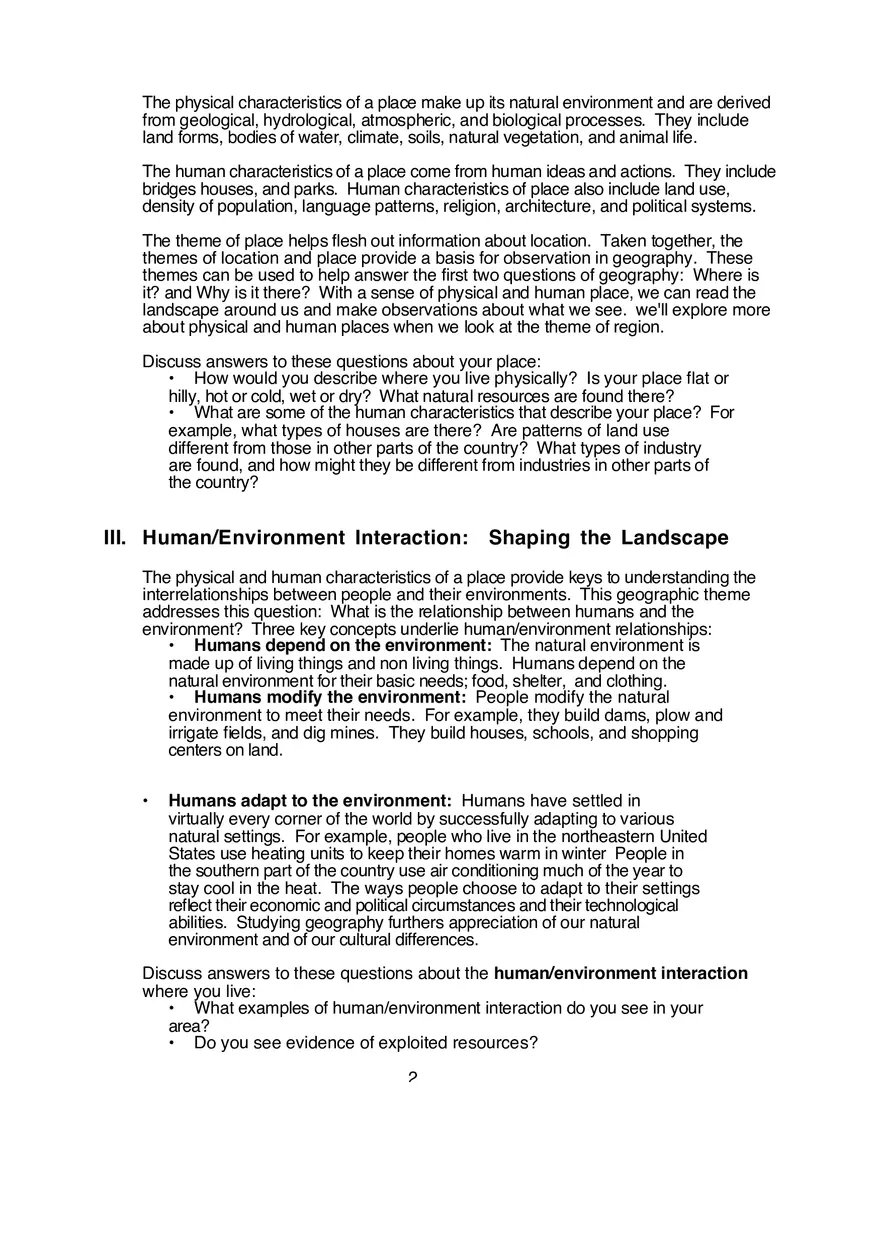 The Five Themes of Geography - Page 2