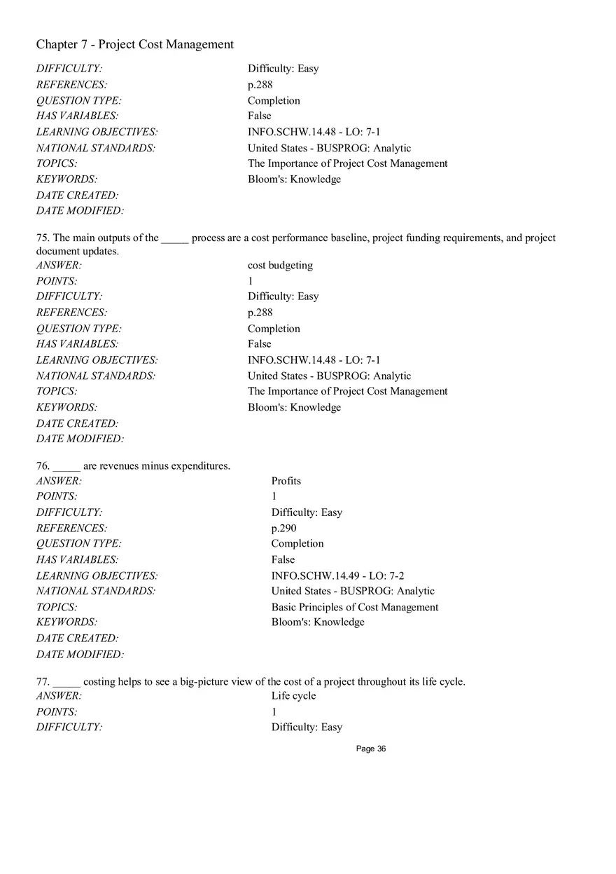 Chapter 7 Project Cost Management Completion - Page 2
