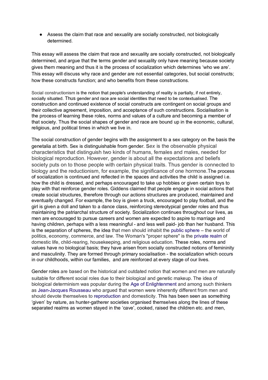 Race is a Social Construct Essay - Page 1