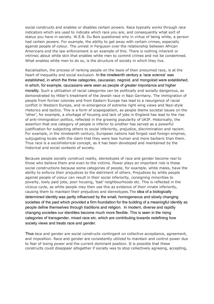 Race is a Social Construct Essay - Page 3