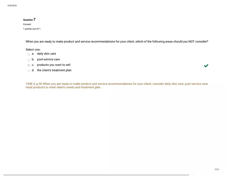 Written Prep Assessment  Attempt Review Part 1 - Page 7