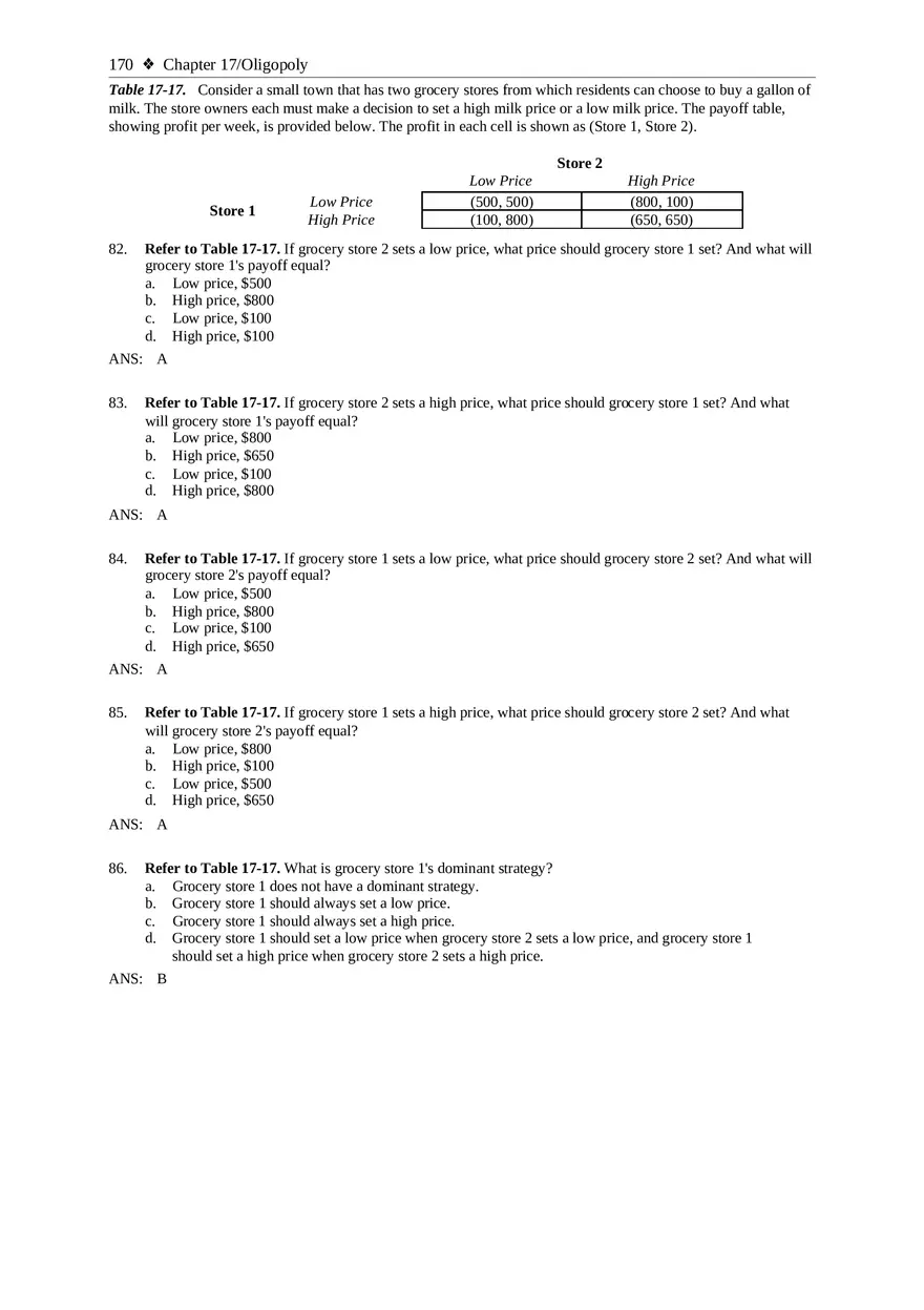 Chapter 17 Oligopoly Sec02 Multiple Choice - Page 10