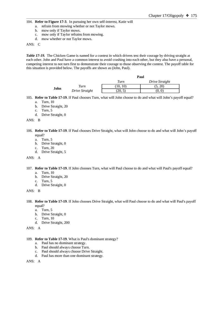 Chapter 17 Oligopoly Sec02 Multiple Choice - Page 16