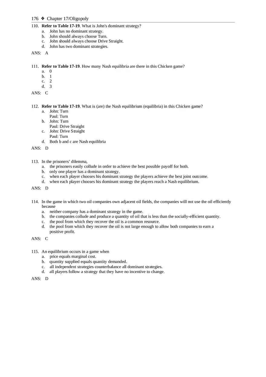 Chapter 17 Oligopoly Sec02 Multiple Choice - Page 17