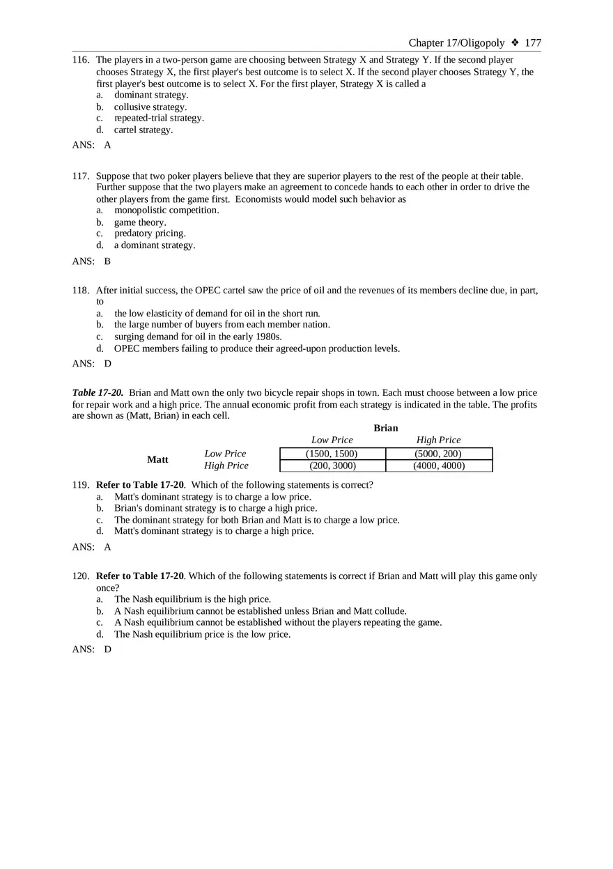 Chapter 17 Oligopoly Sec02 Multiple Choice - Page 18