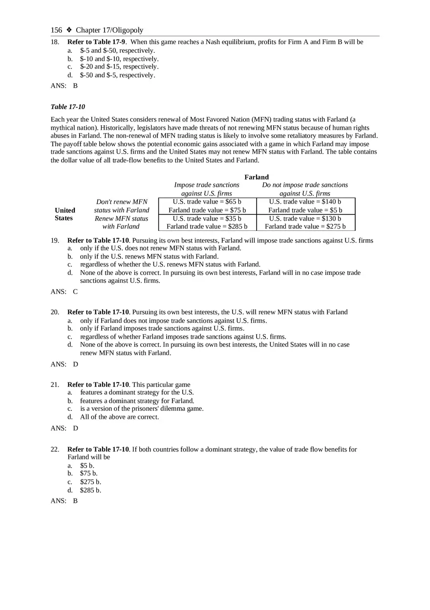 Chapter 17 Oligopoly Sec02 Multiple Choice - Page 21
