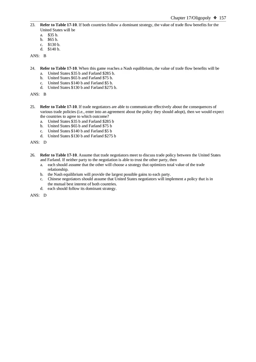 Chapter 17 Oligopoly Sec02 Multiple Choice - Page 22