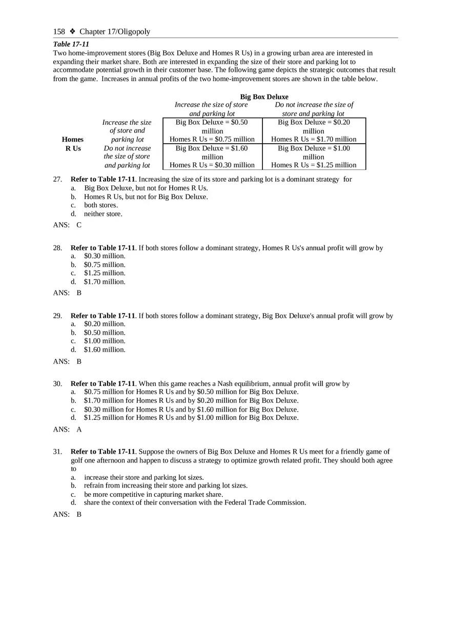 Chapter 17 Oligopoly Sec02 Multiple Choice - Page 23