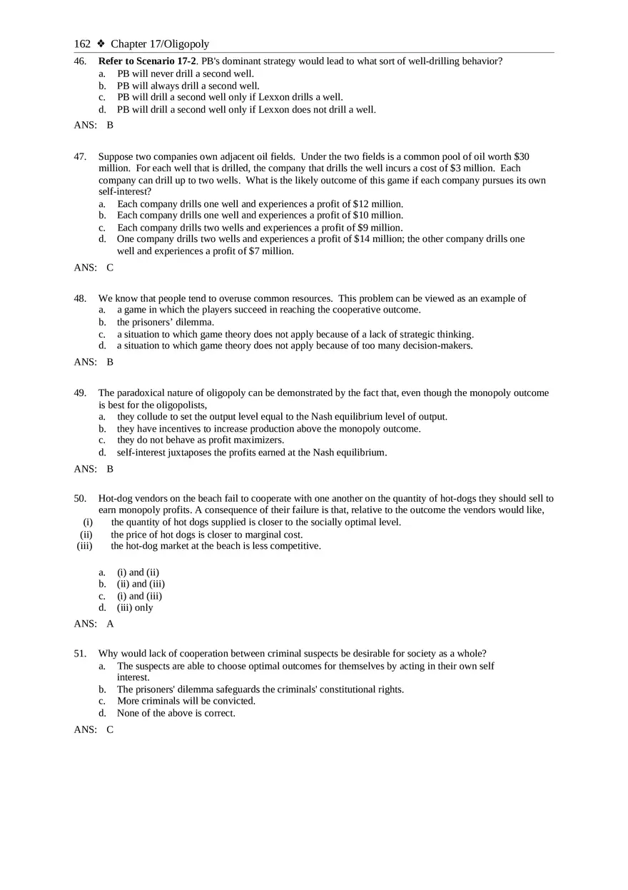 Chapter 17 Oligopoly Sec02 Multiple Choice - Page 27