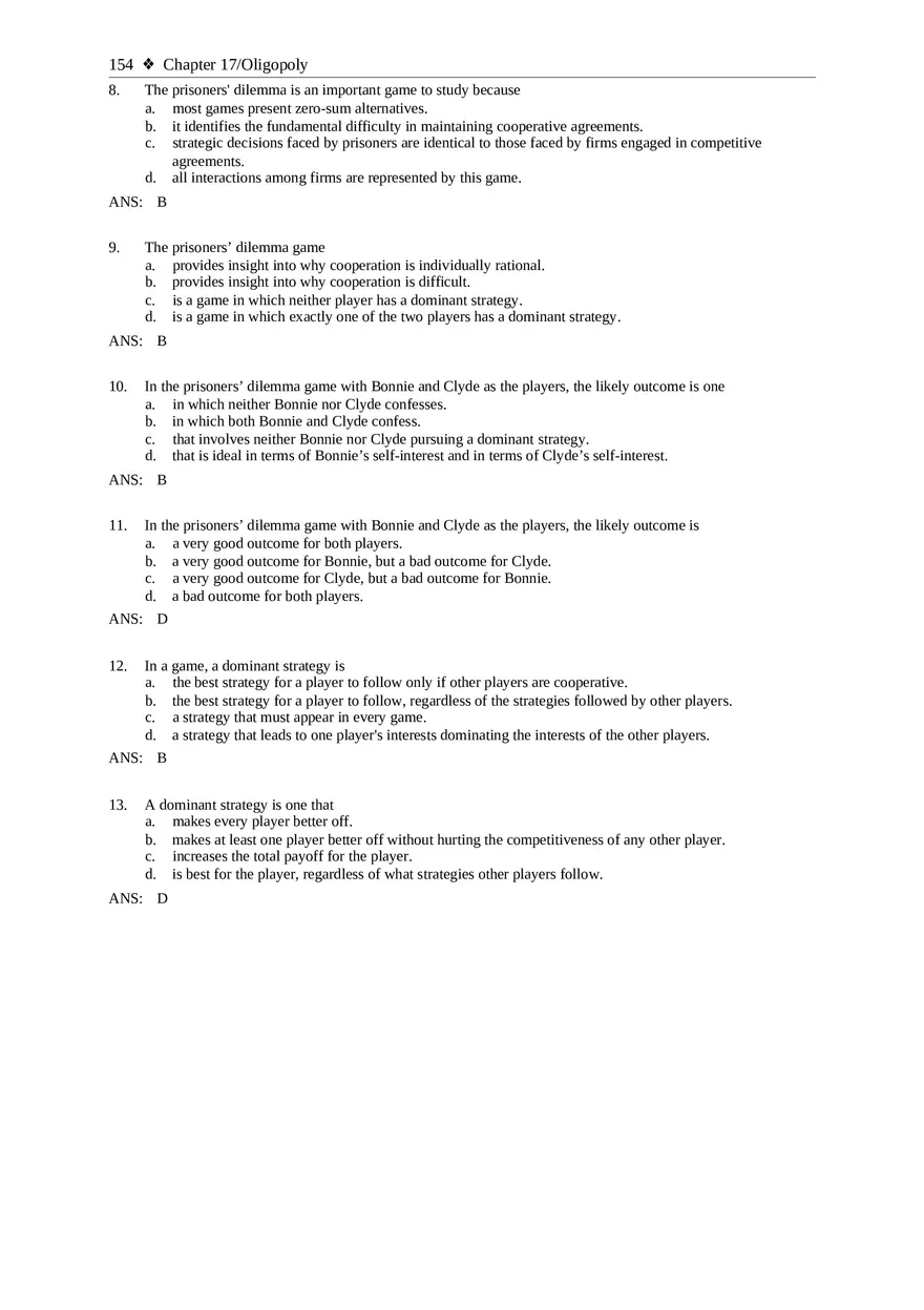 Chapter 17 Oligopoly Sec02 Multiple Choice - Page 2