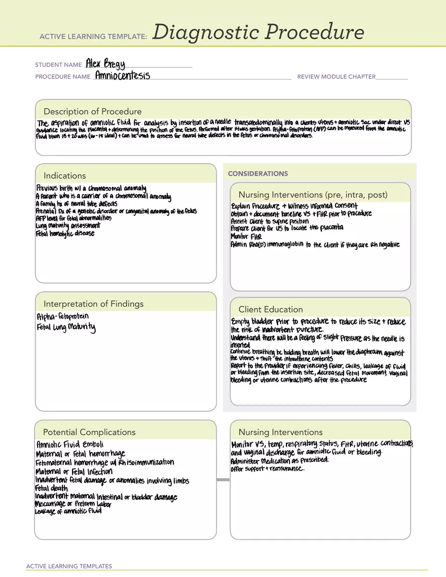 Diagnostic Procedure Template - Page 1