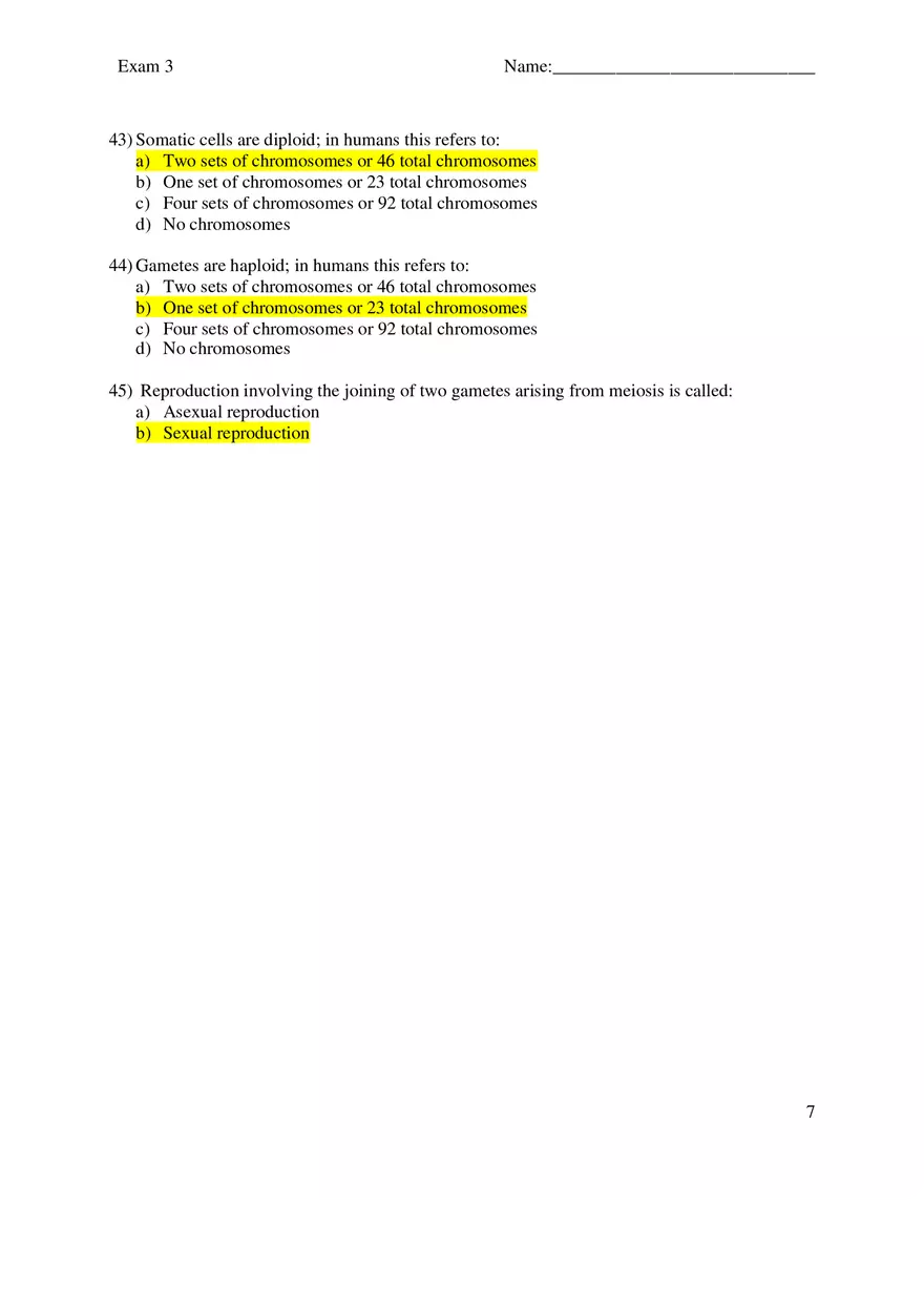 Biology Exam 3 - Page 7
