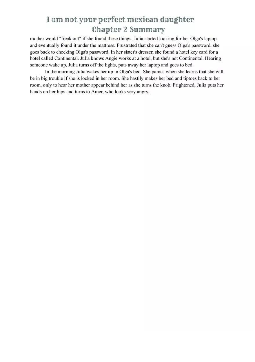 I am not Your Perfect Mexican Daughter Chapter 2 Summary - Page 2
