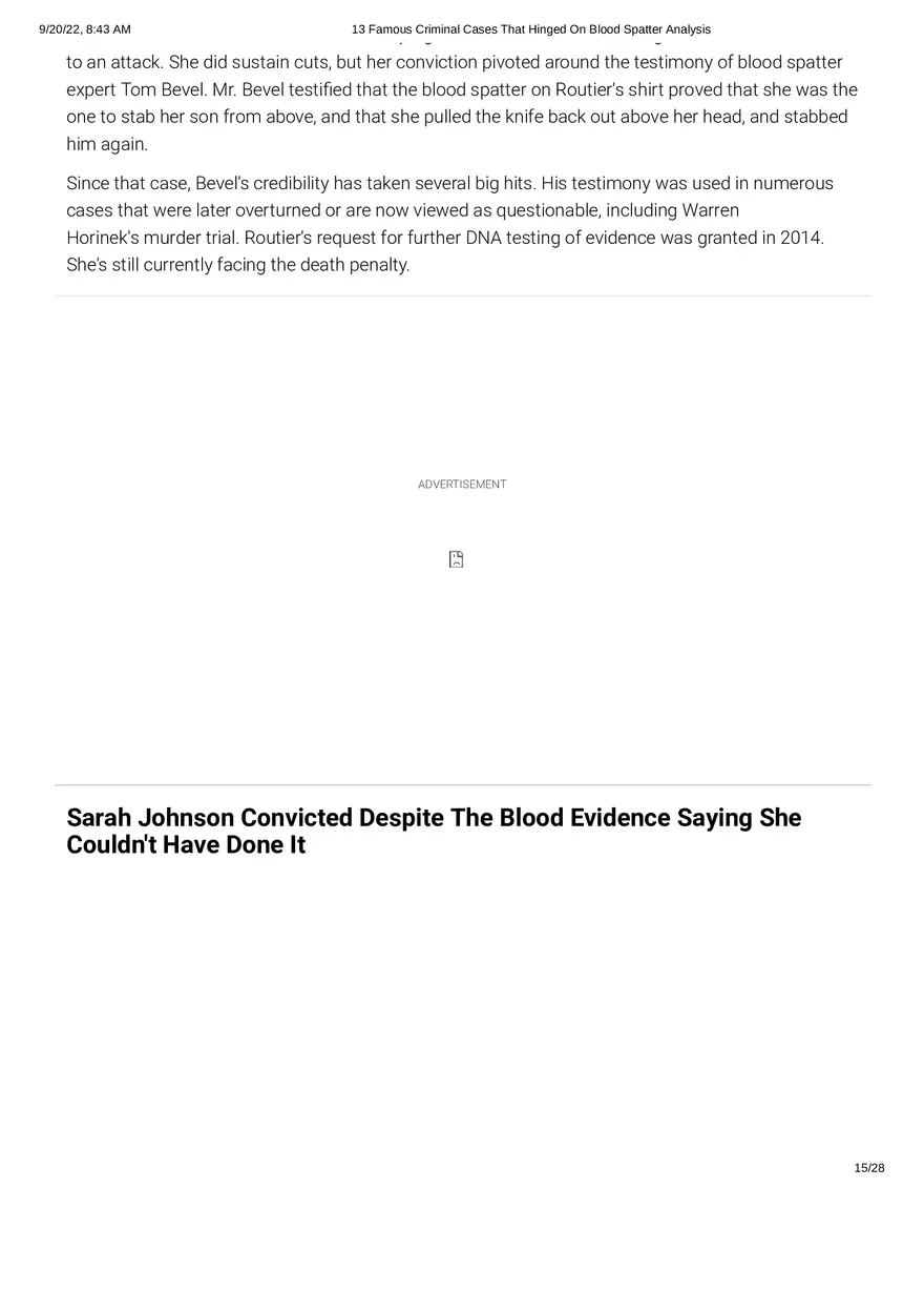 13 Famous Criminal Cases That Hinged On Blood Spatter Analysis - Page 7