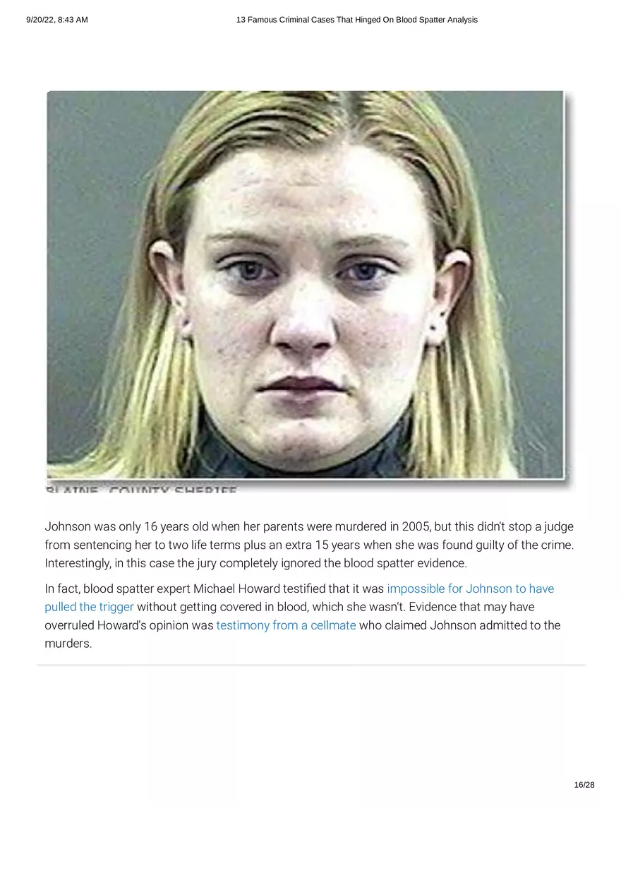 13 Famous Criminal Cases That Hinged On Blood Spatter Analysis - Page 8