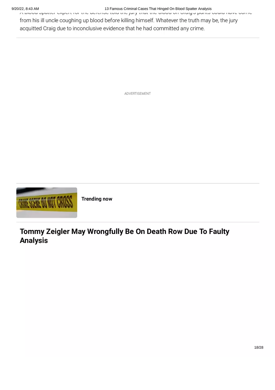 13 Famous Criminal Cases That Hinged On Blood Spatter Analysis - Page 10