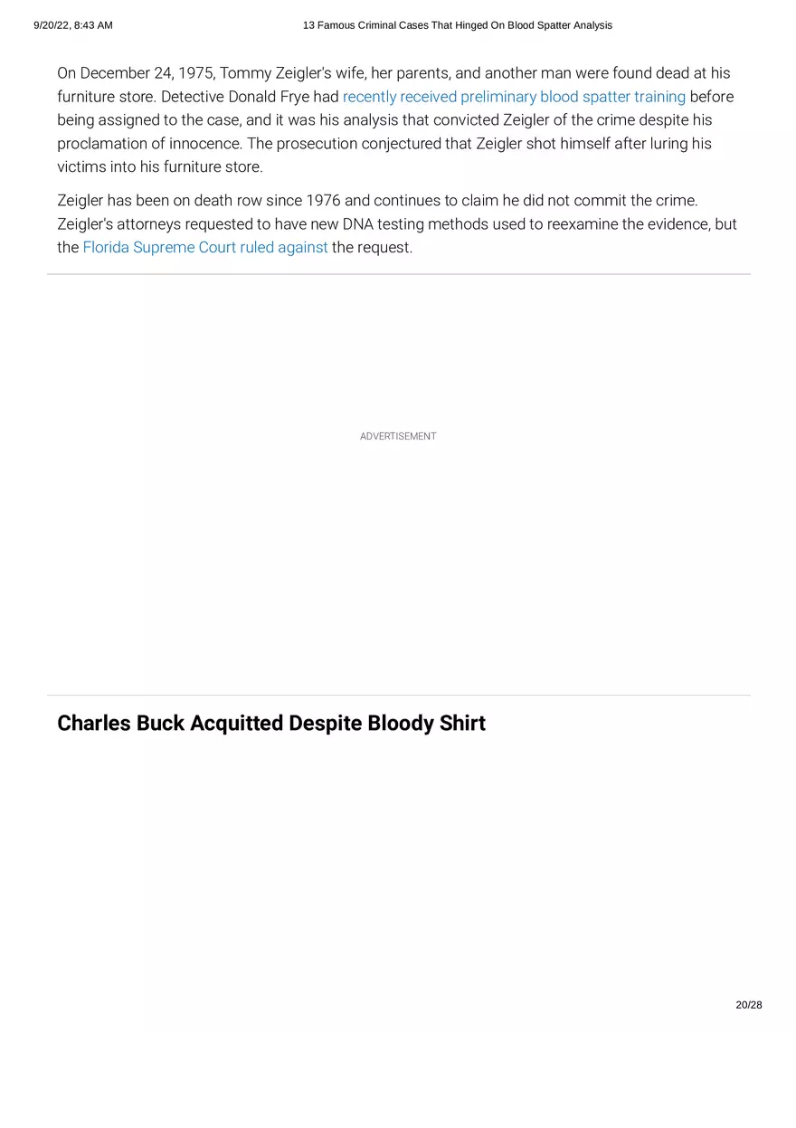 13 Famous Criminal Cases That Hinged On Blood Spatter Analysis - Page 12