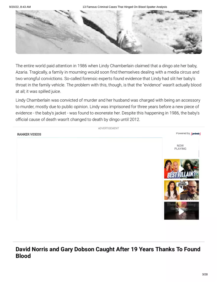 13 Famous Criminal Cases That Hinged On Blood Spatter Analysis - Page 13