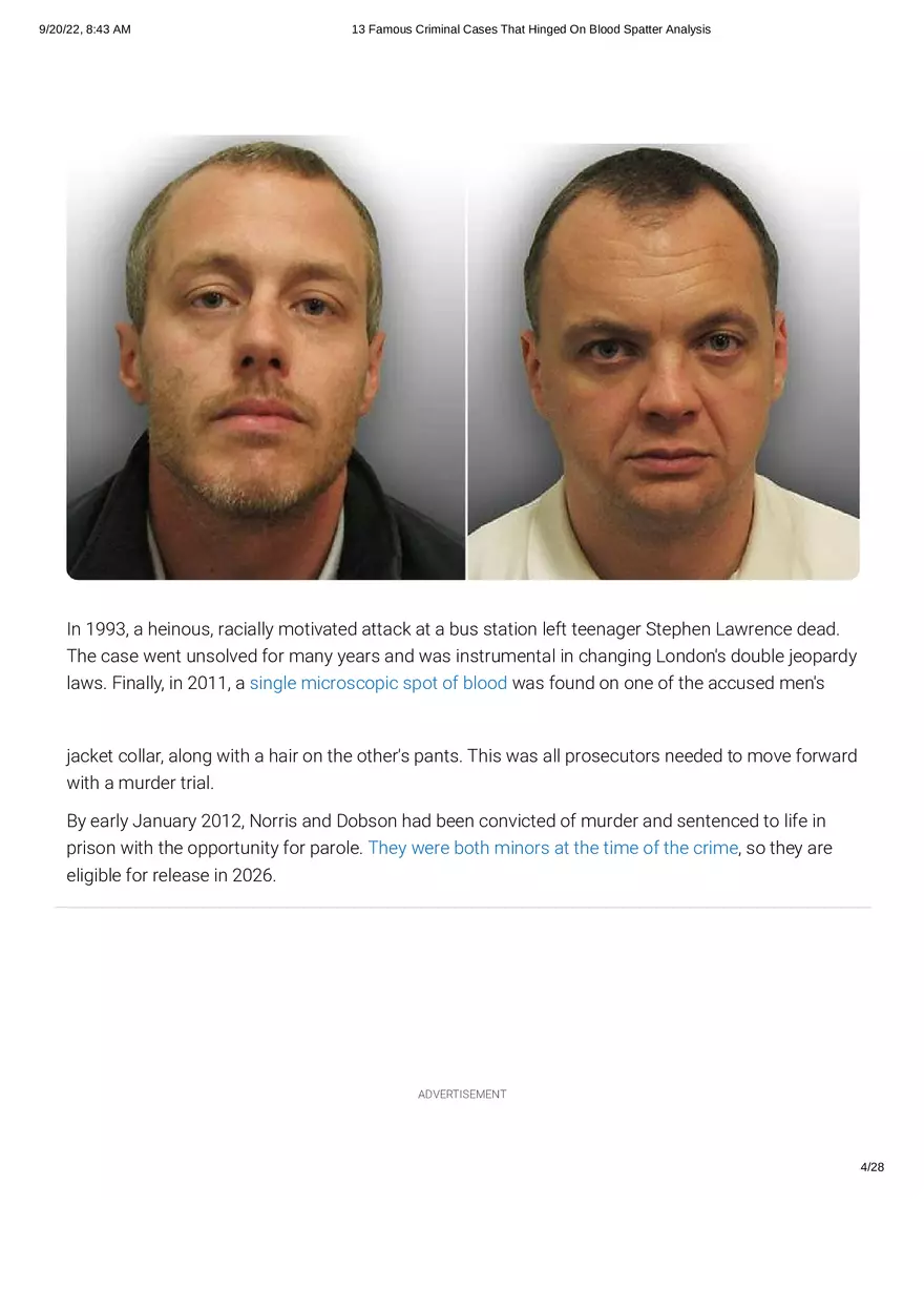 13 Famous Criminal Cases That Hinged On Blood Spatter Analysis - Page 16