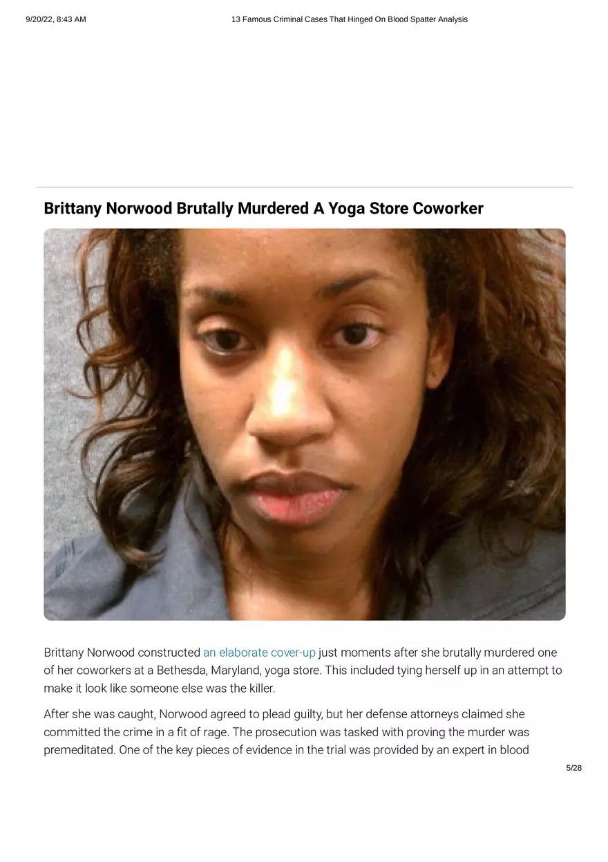 13 Famous Criminal Cases That Hinged On Blood Spatter Analysis - Page 17