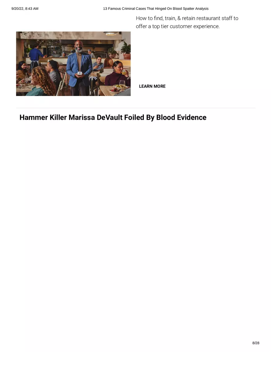 13 Famous Criminal Cases That Hinged On Blood Spatter Analysis - Page 20