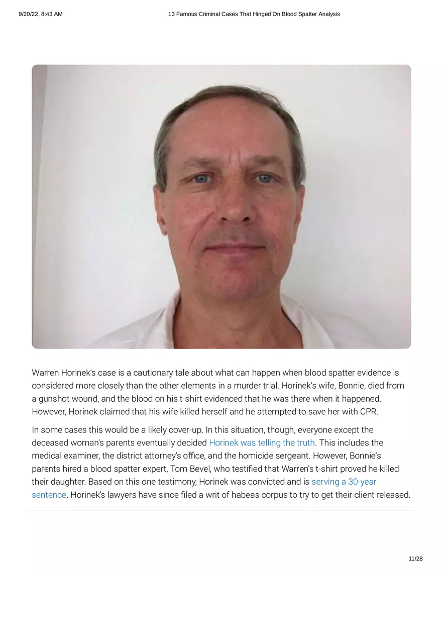 13 Famous Criminal Cases That Hinged On Blood Spatter Analysis - Page 3