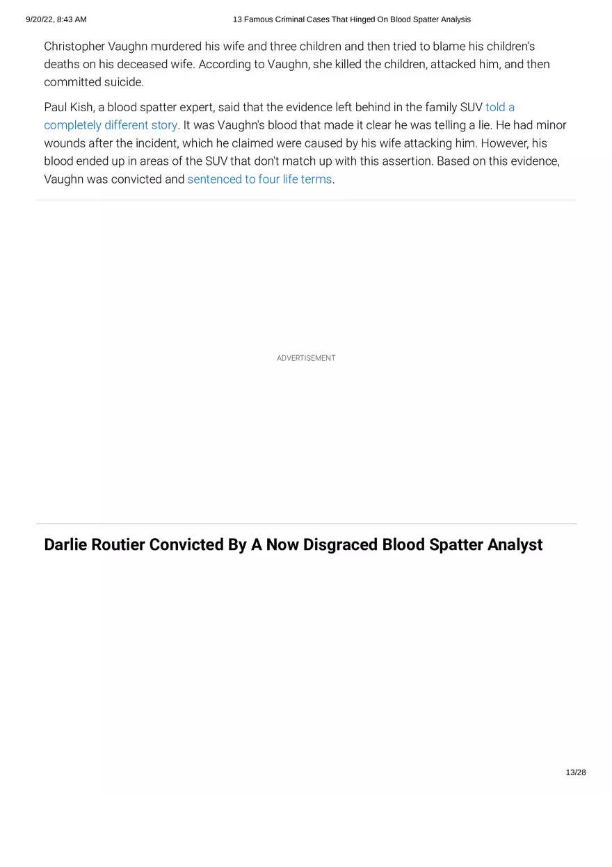 13 Famous Criminal Cases That Hinged On Blood Spatter Analysis - Page 5