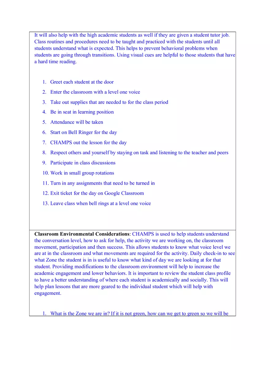Classroom Management Plan - Page 3