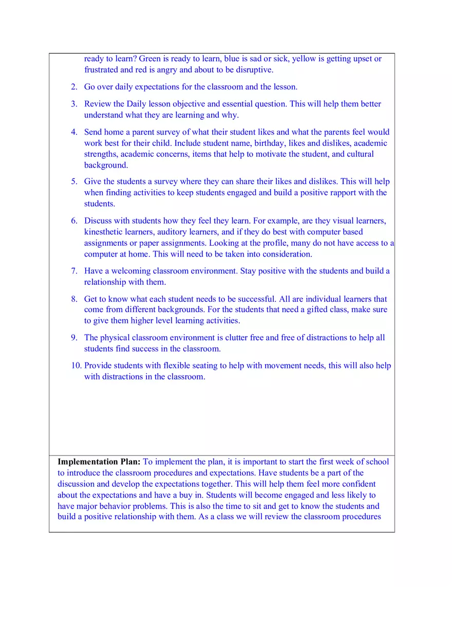 Classroom Management Plan - Page 4
