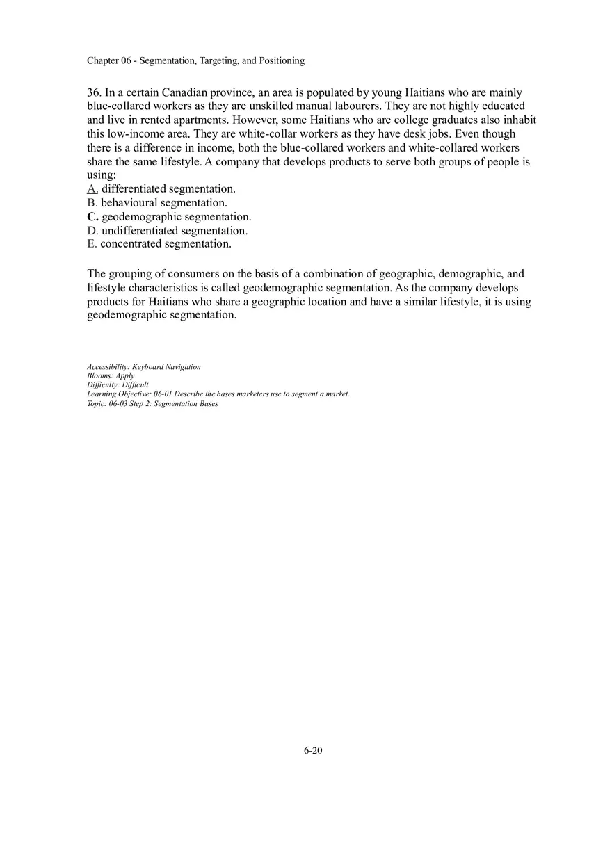 Segmentation, Targeting, and Positioning Multiple Choice  Part 2 - Page 9