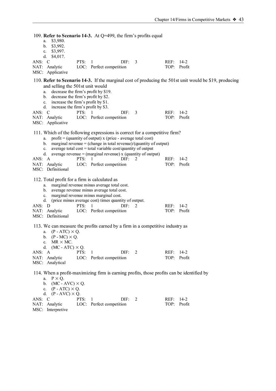 Profit Maximization and the Competitive Firm's Supply Curve 3 - Page 7
