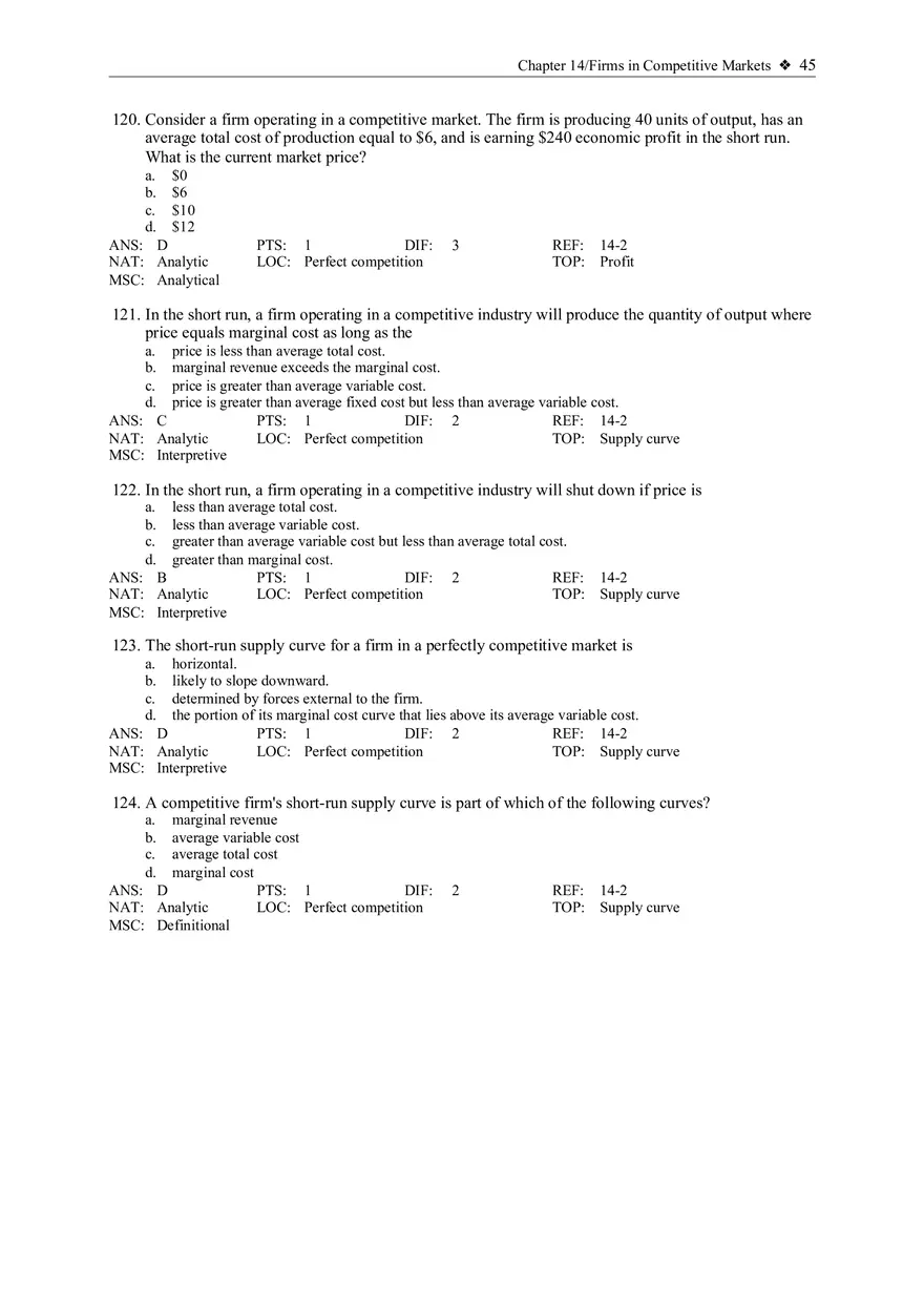 Profit Maximization and the Competitive Firm's Supply Curve 3 - Page 9