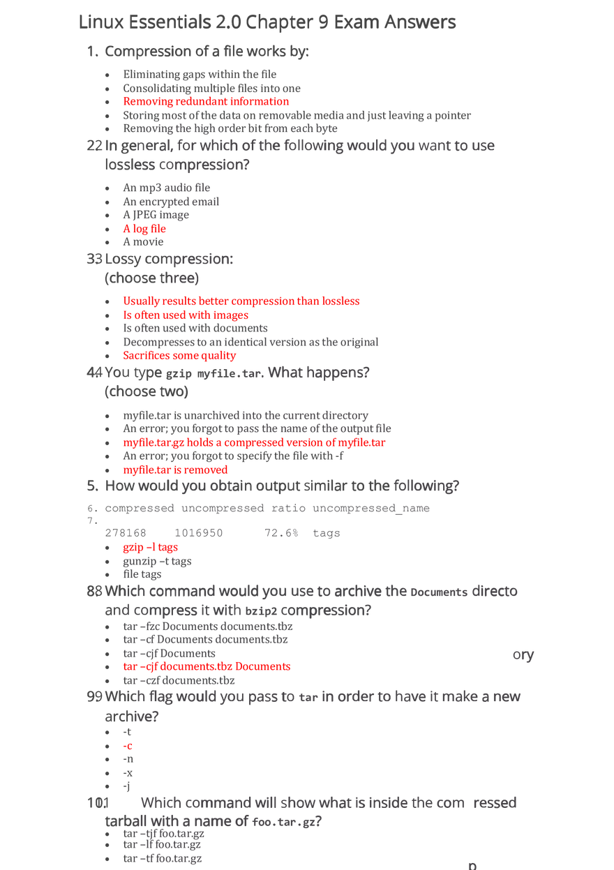 Linux Essentials 2.0 Chapter 9 Exam Answers - Page 1