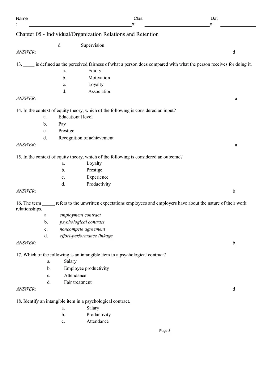 Chapter 05 Individual Organization Relations and Retention Multiple Choice - Page 3