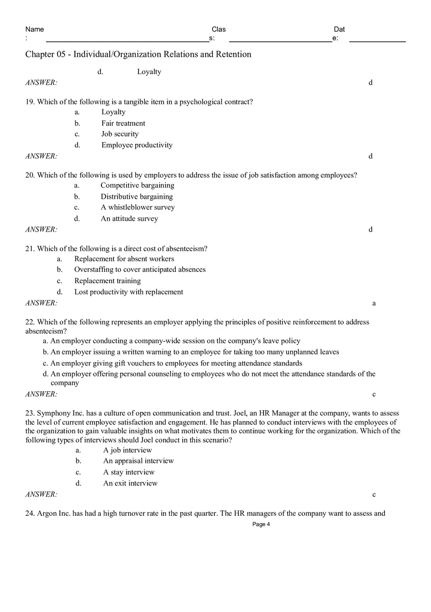 Chapter 05 Individual Organization Relations and Retention Multiple Choice - Page 4
