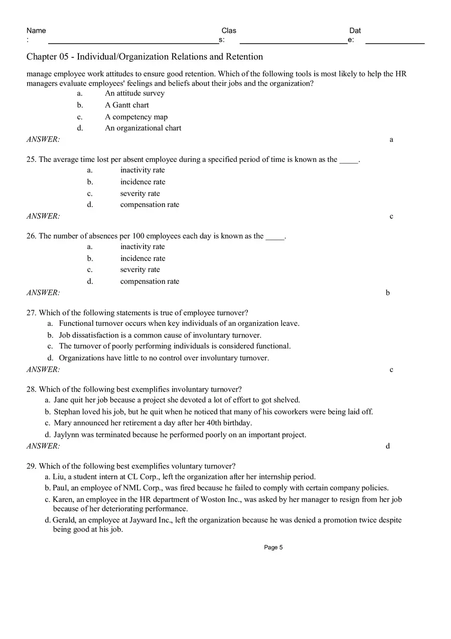 Chapter 05 Individual Organization Relations and Retention Multiple Choice - Page 5