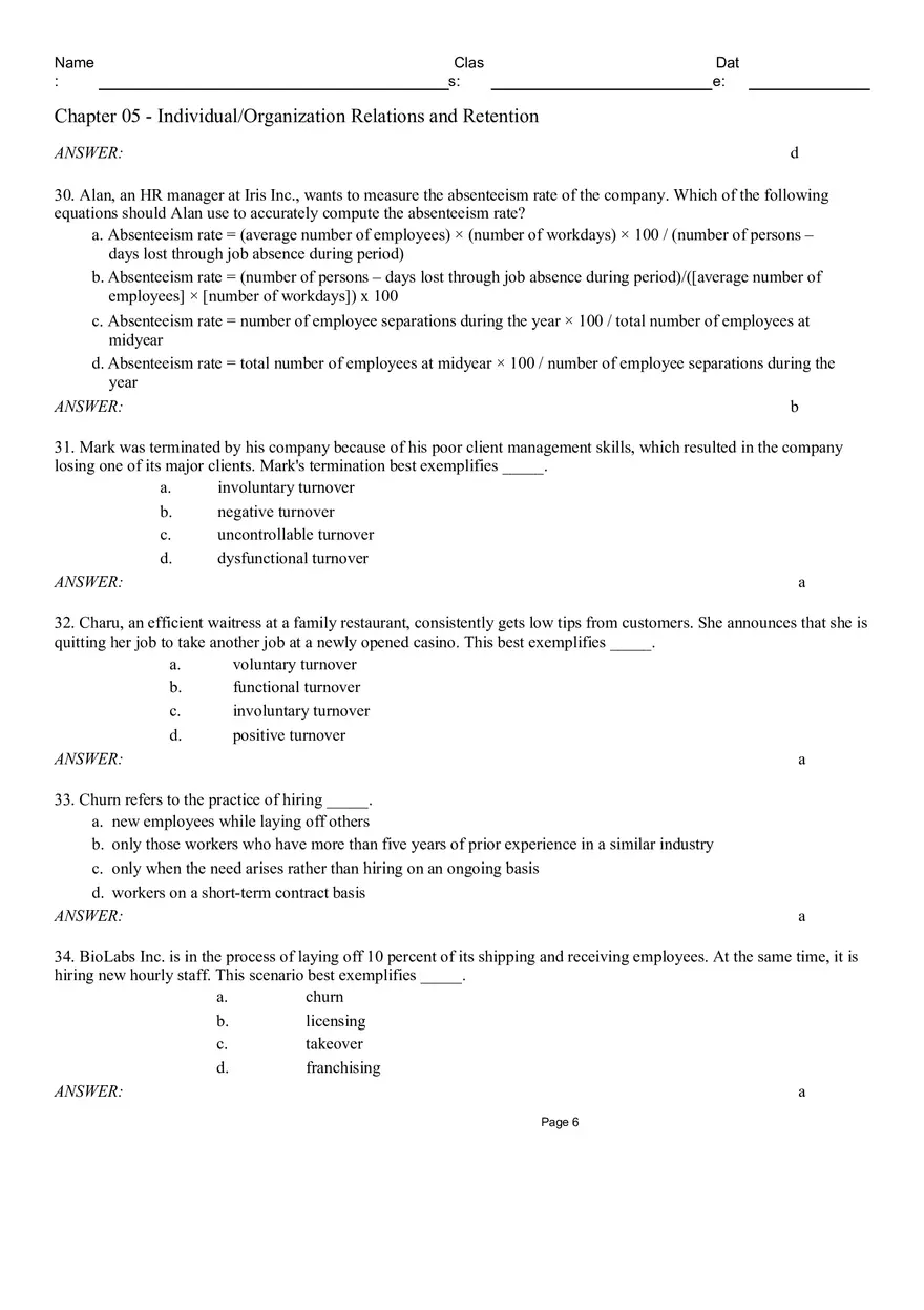 Chapter 05 Individual Organization Relations and Retention Multiple Choice - Page 6