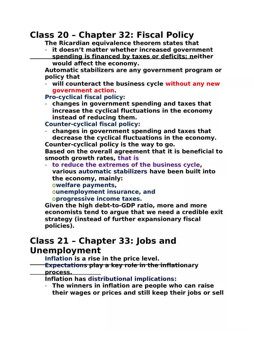 Macroeconomics Study Guide - Page 6