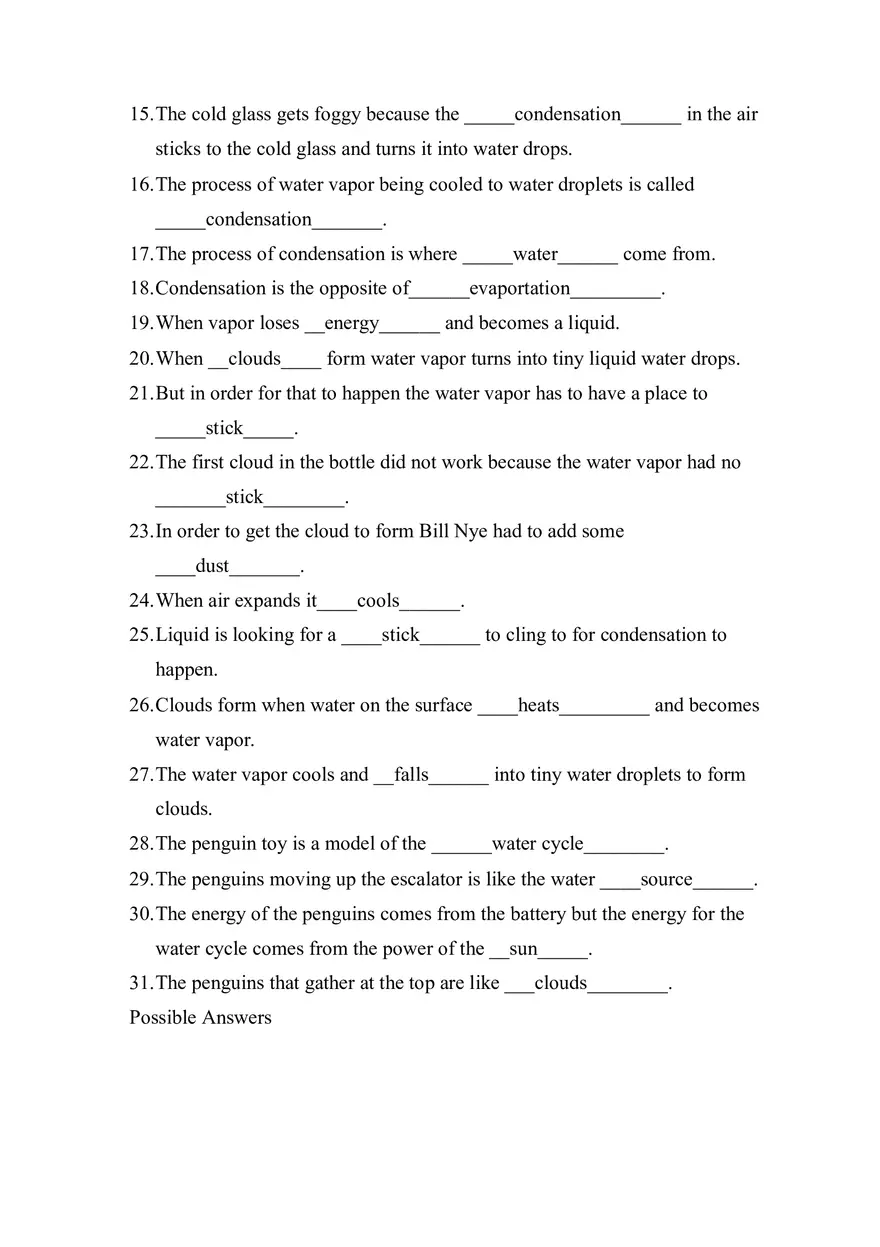 The Water Cycle Worksheet - Page 2