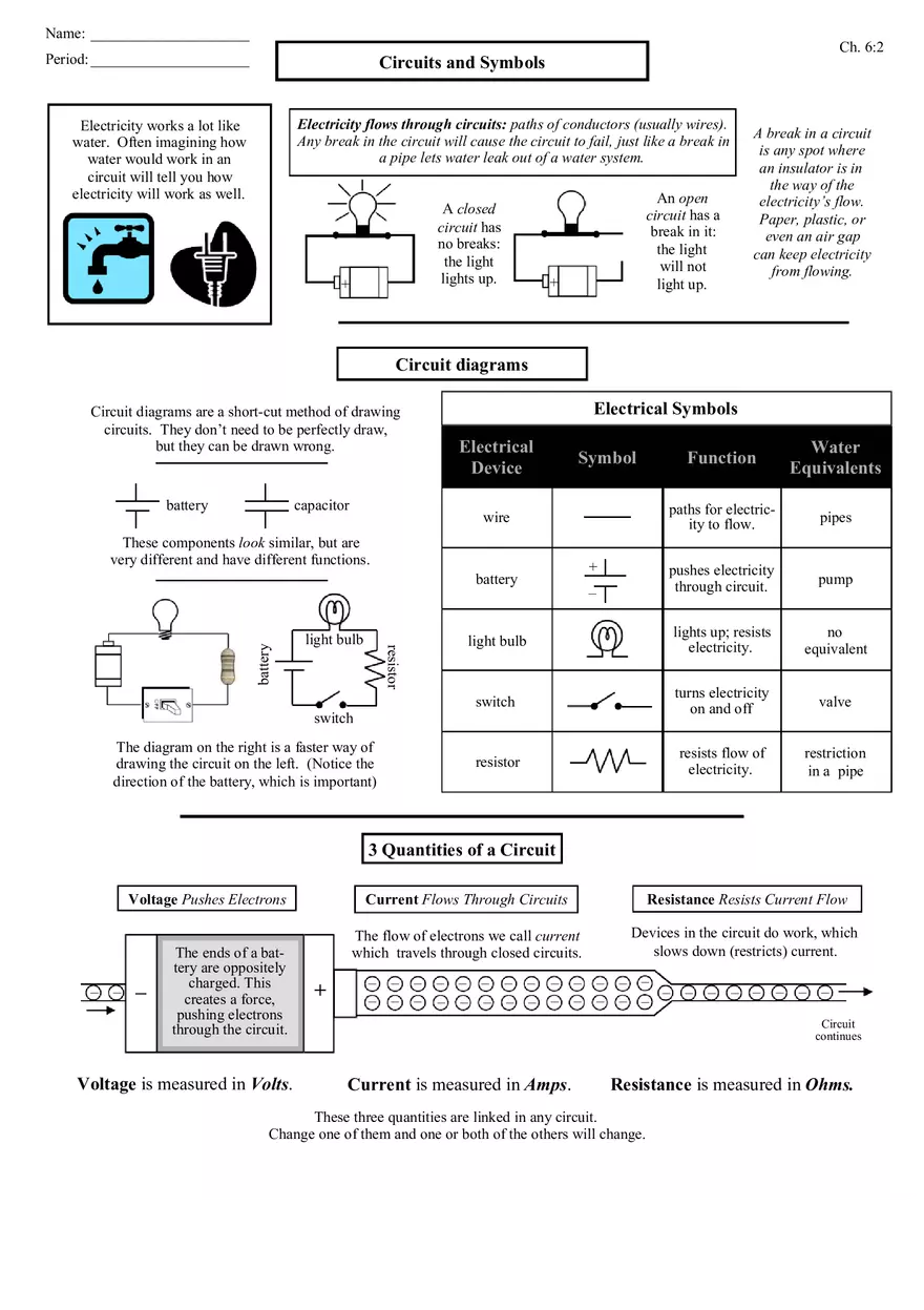 Circuits and Symbols - Page 1