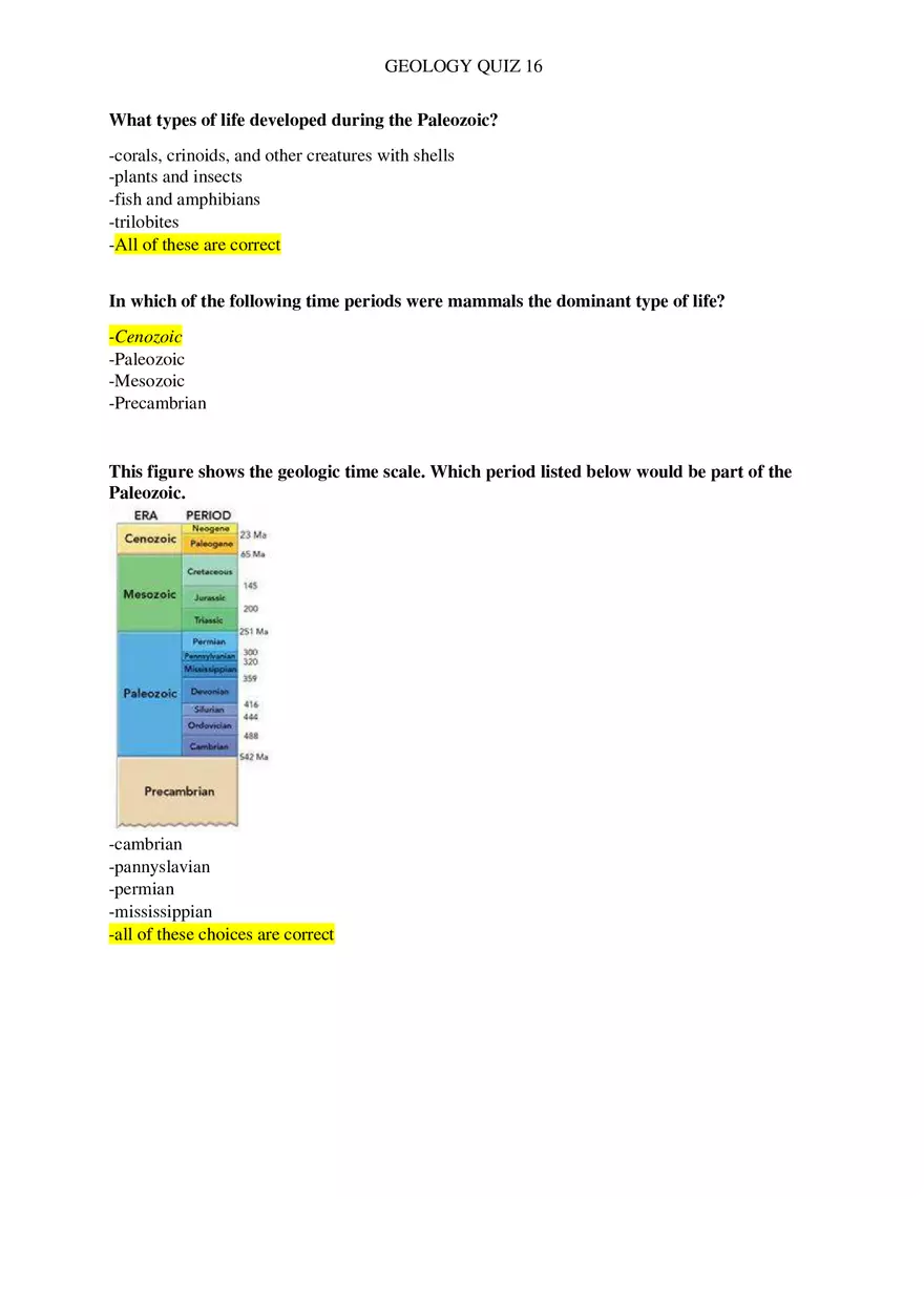 Geology Quiz 16 - Page 2