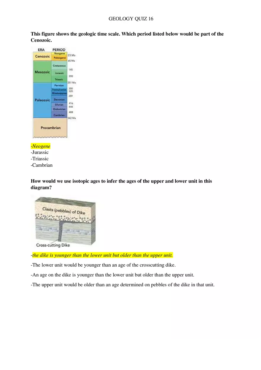 Geology Quiz 16 - Page 3