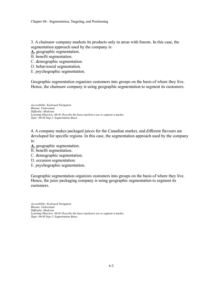 Segmentation, Targeting, and Positioning Multiple Choice  Part 1 - Page 1