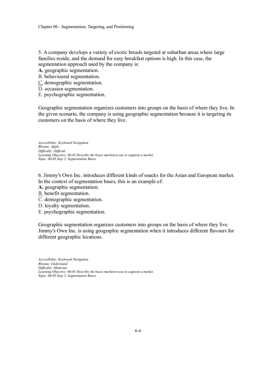 Segmentation, Targeting, and Positioning Multiple Choice  Part 1 - Page 2
