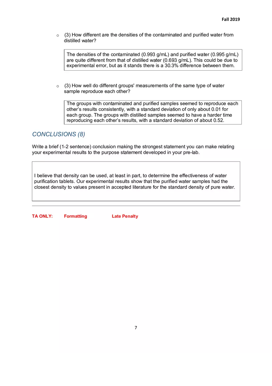Experiment 1 Mass Volume and Density - Page 7