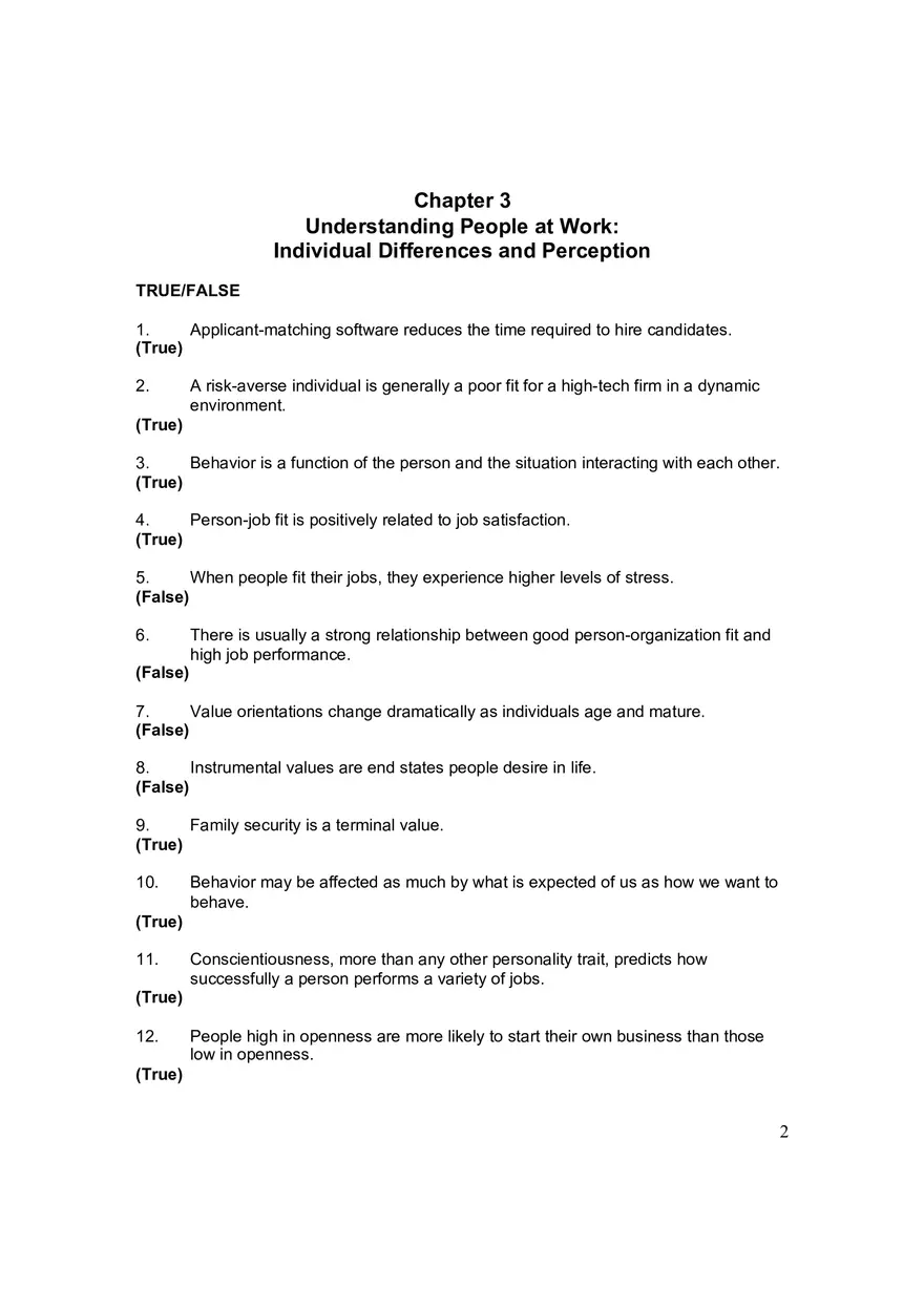 Chapter 3 Understanding People at Work Individual Differences and Perception - Page 1