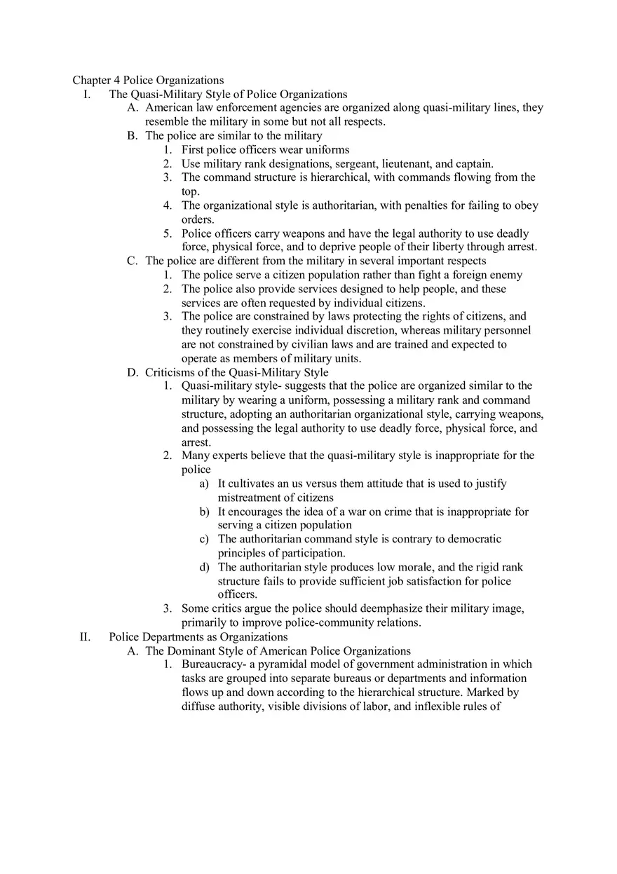 Chapter 4 Police Organizations - Page 1