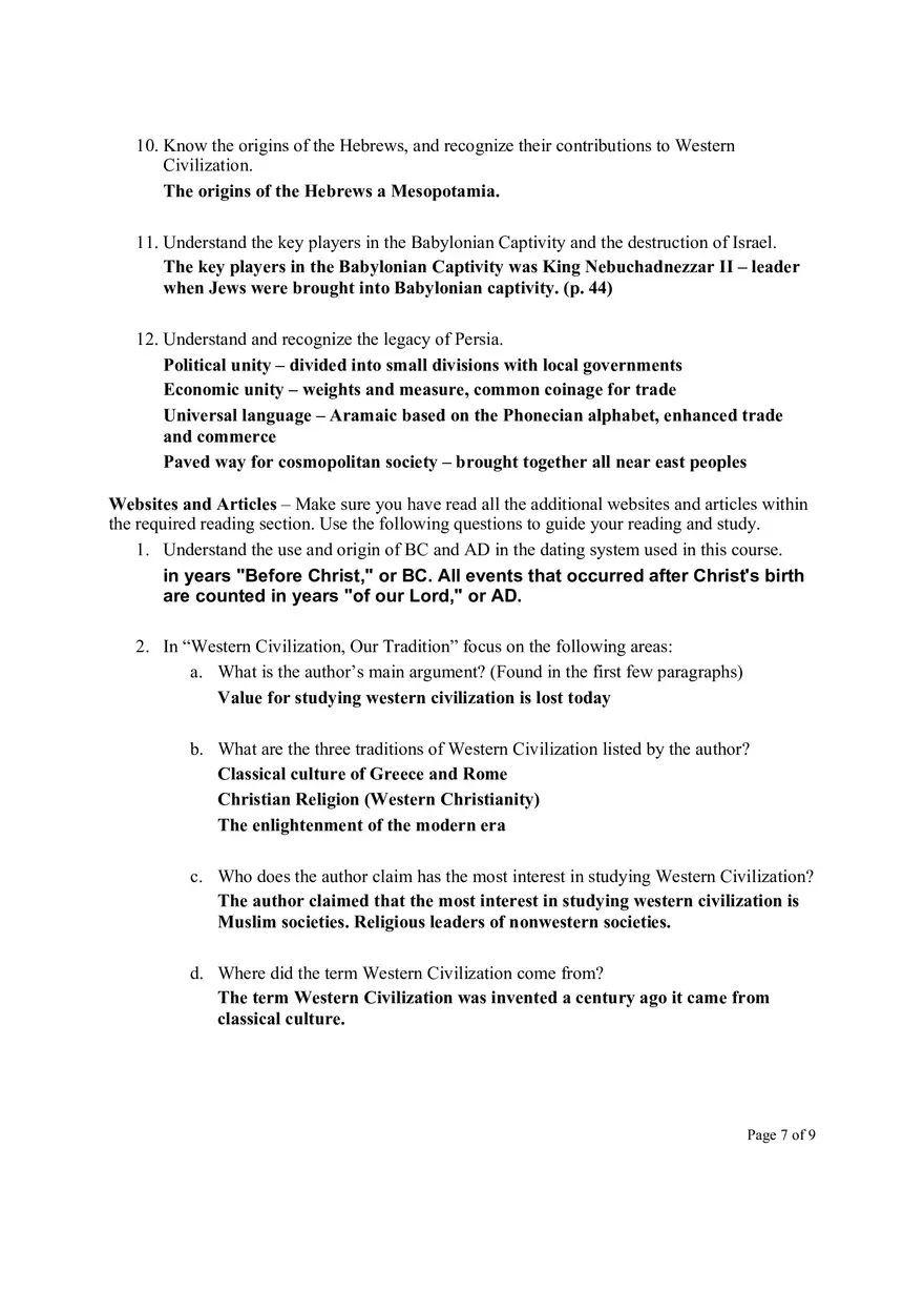 Western Civilization Test Study Guides - Page 7