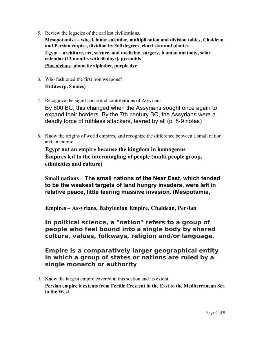Western Civilization Test Study Guides - Page 6